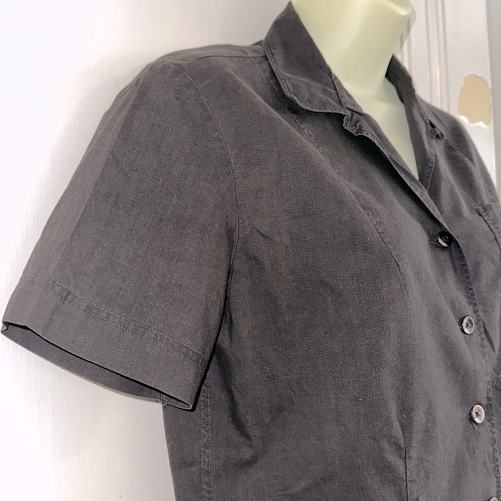Vintage 60s Ship ‘n Shore Black Button-Up Short Sleeve Shirt - Picture 5 of 7